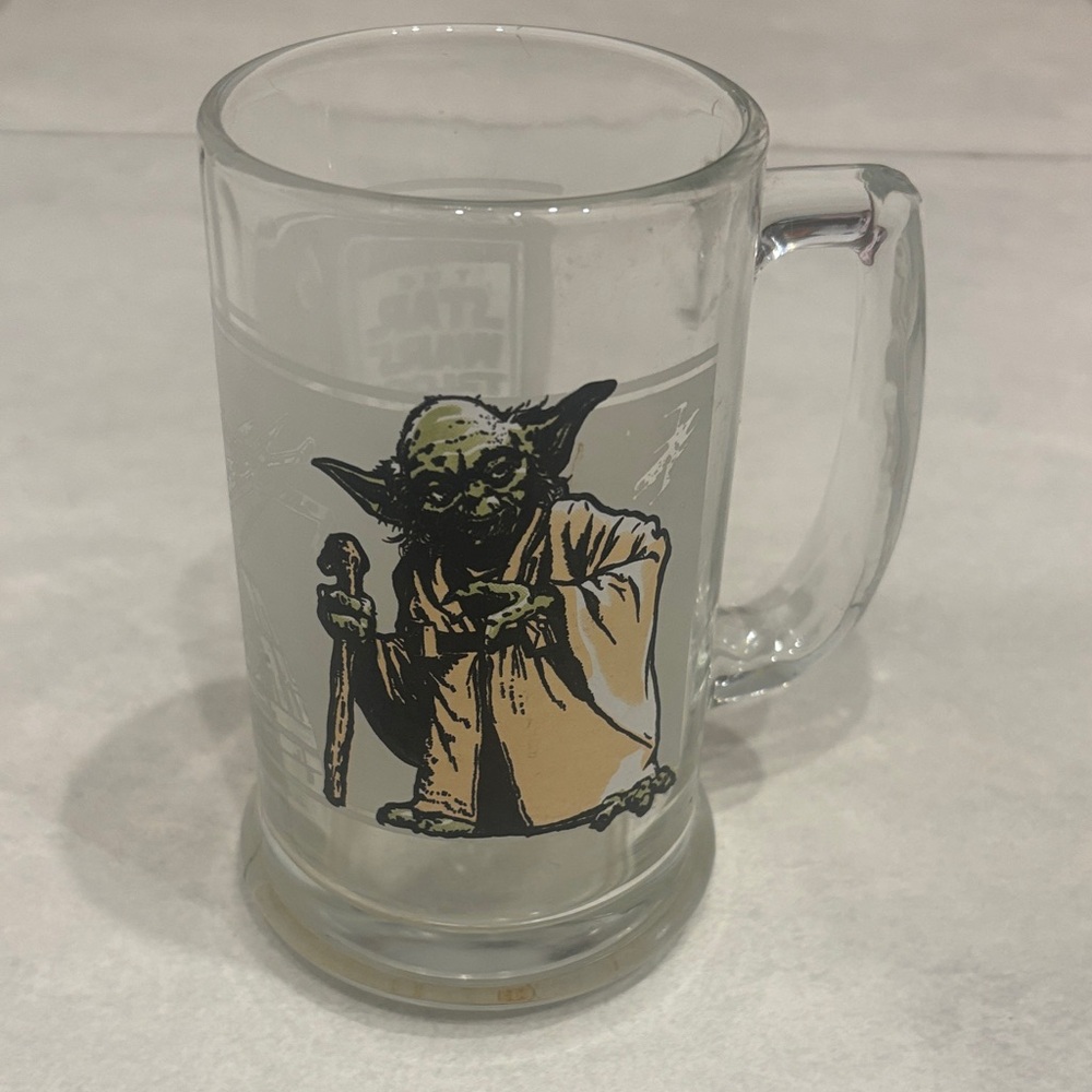Vintage Star Wars Yoda Glass Mug 1996